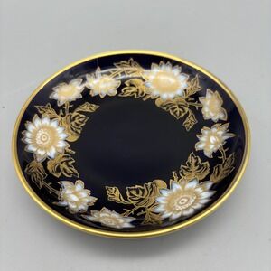 Vintage Hutschenreuther Hohenberg Germany Trinket Dish Floral Cobalt Blue